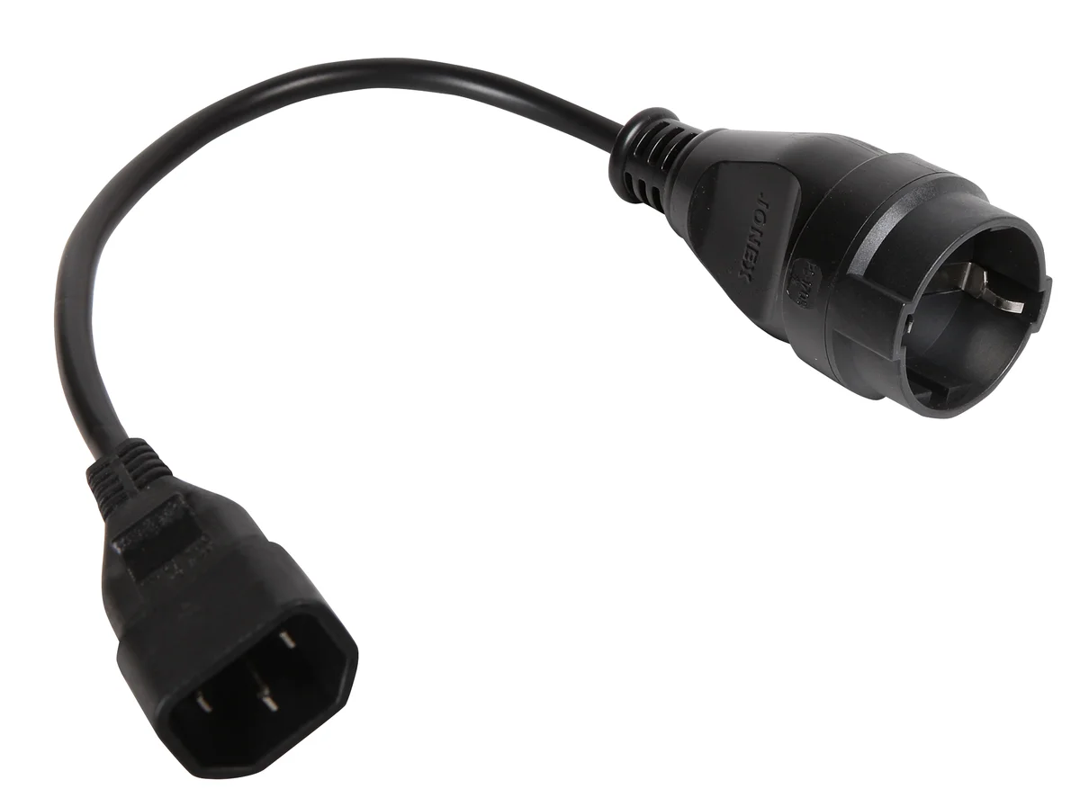 Adapter z wtykiem IEC C14 męskim przewód 3x1mm2 H05VV-F z gniazdem single GN-170S